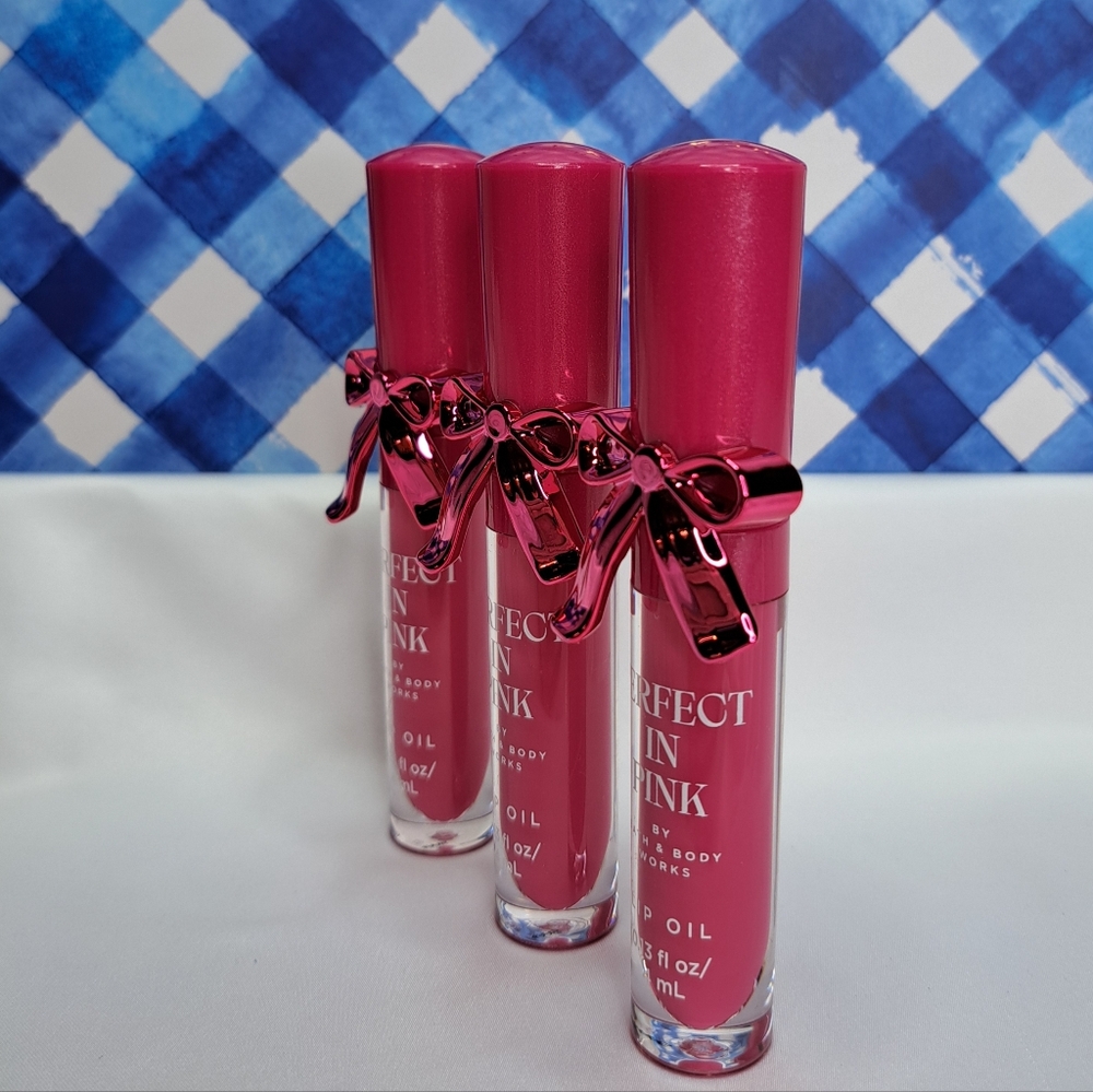BATH & BODY WORKS 'PERFECT IN PINK'  LIP OIL 3-PIECE GIFT SET LIMITED-EDITION - Picture 5 of 14